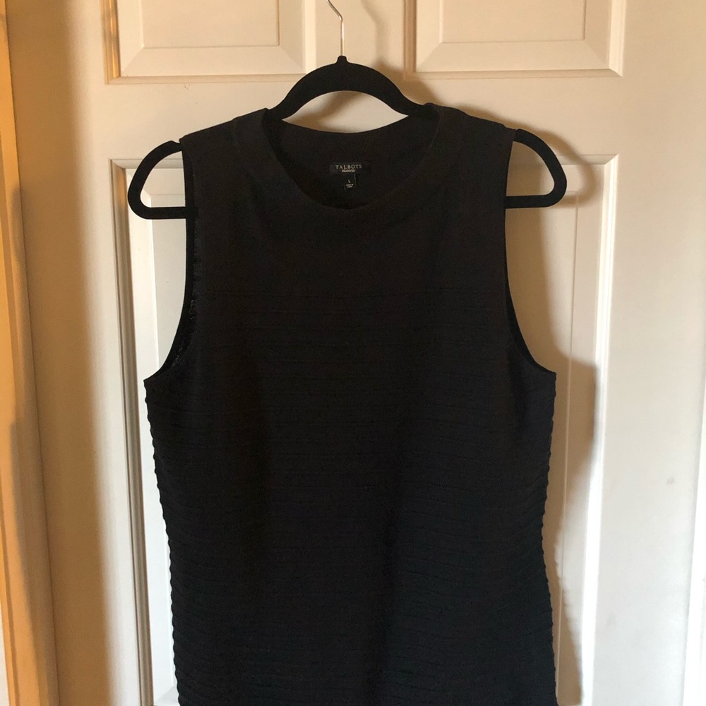 Talbots black sleeveless cotton tank